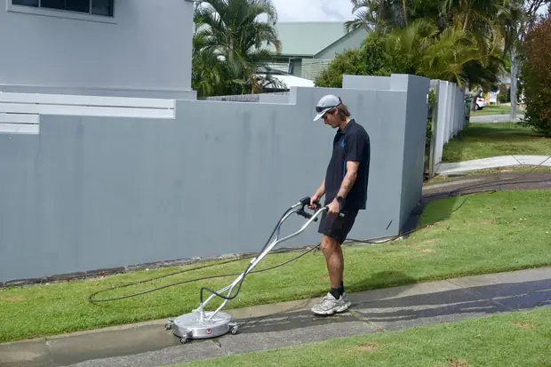 Concrete footpath cleaning on the Gold Coast in Southport, Gold Coast