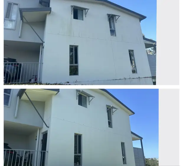 Home exterior cleaned by low pressure soft washing in Robina, Gold Coast